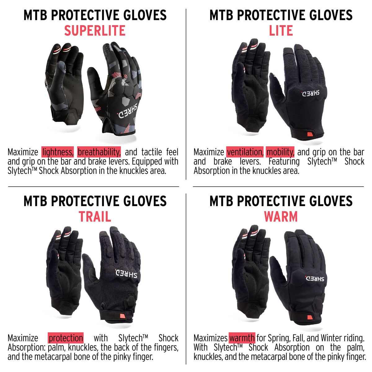 Mtb Protective Gloves Trail - Protective Gloves - SHRED.